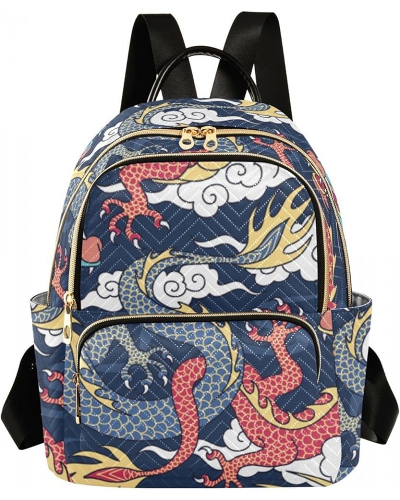 Backpack Purse for Women Myth Dragons, Mini Fashion Backpack Magic Animal Lightweight Casual Daypack Shoulder Bag Travel Back...