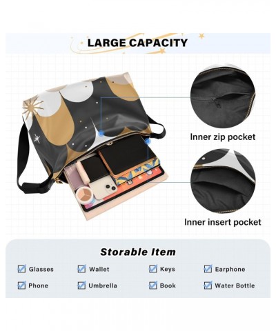 Cartoon Stars Sun Moon Hobo Crossbody Bags for Women Leather Large Shoulder Bag Cross Body Trendy Womens Tote Bags Handbag fo...