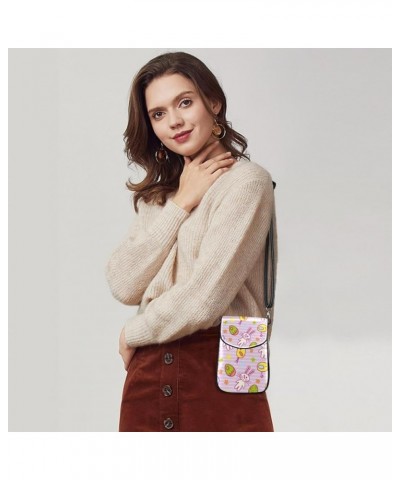 Stylish Leather Phone Bag - Crossbody Purse for Women - Classic & Functional Shoulder Bag Watercolor Easter Rabbit Eggs Multi...