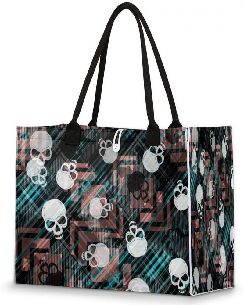 Abstract Skull Gothic Large Tote Bag Shoulder Bag For Women Teachers Nurses Work Shopping Travel Handbag Purse $10.44 Totes