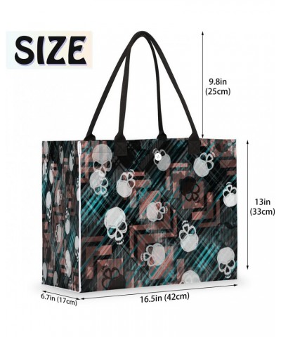 Abstract Skull Gothic Large Tote Bag Shoulder Bag For Women Teachers Nurses Work Shopping Travel Handbag Purse $10.44 Totes