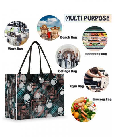 Abstract Skull Gothic Large Tote Bag Shoulder Bag For Women Teachers Nurses Work Shopping Travel Handbag Purse $10.44 Totes