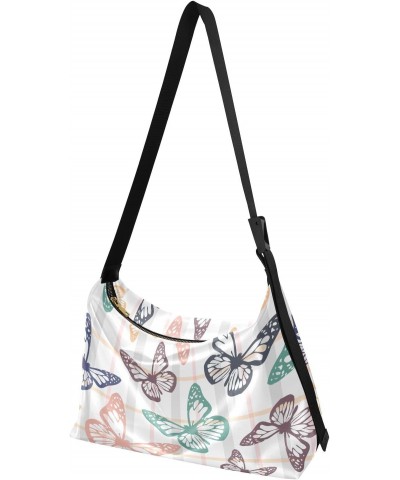 Butterflies Spring Tote Bag for Women Large Hobo Bags Hobo Crossbody Handbag Hobo Wallet with Adjustable Strap for Travel Wom...