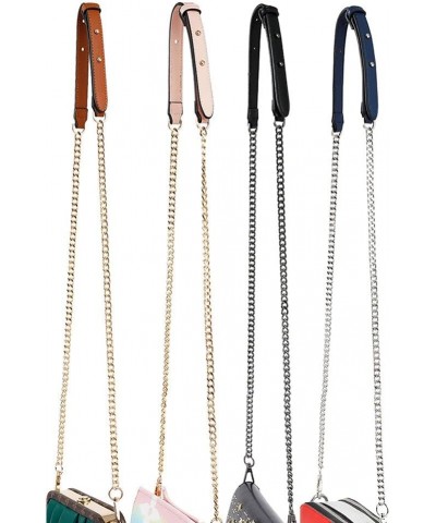 46.85"-51.18" Adjustable Flat Iron Chain for Women's Crossbody Handbags Purse Strap for Shoulder Bags Brown Belt Gold Chain B...