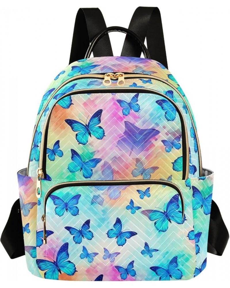 Butterfly Colorful Backpack Purse for Women Small Travel Bag Fashion Daypack M 202a3062 M(11.4"x6.1"x14.17") 202a3062 $18.04 ...