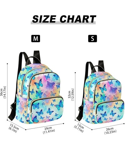 Butterfly Colorful Backpack Purse for Women Small Travel Bag Fashion Daypack M 202a3062 M(11.4"x6.1"x14.17") 202a3062 $18.04 ...