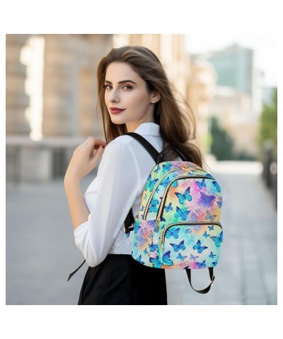 Butterfly Colorful Backpack Purse for Women Small Travel Bag Fashion Daypack M 202a3062 M(11.4"x6.1"x14.17") 202a3062 $18.04 ...