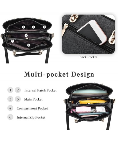 Womens Fashion Stiching Multi Pocket Handbag Top-Handle Bags Shoulder Bag Pu Leather Shoulder Crossbody Bags Red $16.65 Shoul...