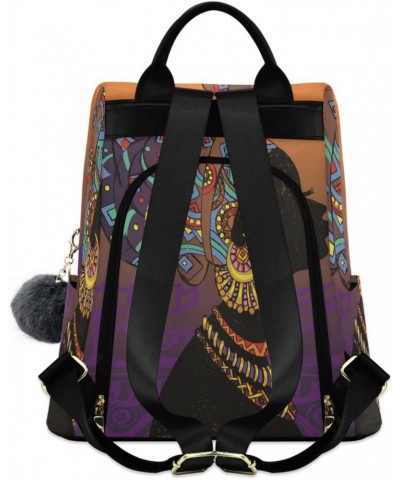 African Women Polyester Backpack Purse Travel Bag for Women Fashion Back Pack Shoulder Bag $22.39 Backpacks