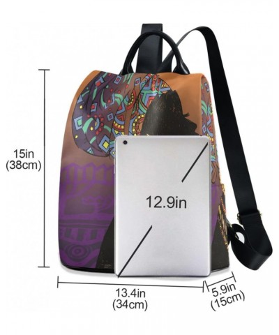 African Women Polyester Backpack Purse Travel Bag for Women Fashion Back Pack Shoulder Bag $22.39 Backpacks