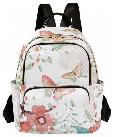 Travel Backpack Purse for Women Fashion Anti-theft Work Casual Butterfly Flower Leaves Daypack Shoulder Bag Medium Size Mediu...