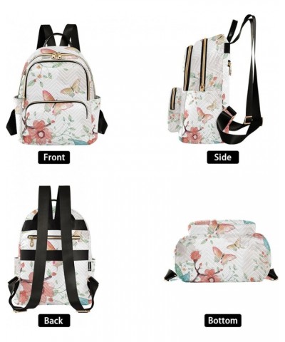 Travel Backpack Purse for Women Fashion Anti-theft Work Casual Butterfly Flower Leaves Daypack Shoulder Bag Medium Size Mediu...