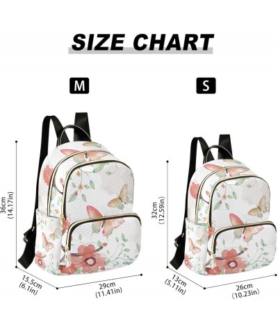 Travel Backpack Purse for Women Fashion Anti-theft Work Casual Butterfly Flower Leaves Daypack Shoulder Bag Medium Size Mediu...