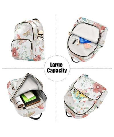 Travel Backpack Purse for Women Fashion Anti-theft Work Casual Butterfly Flower Leaves Daypack Shoulder Bag Medium Size Mediu...