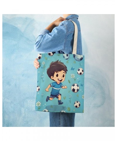 Cute Cartoon Brunette Girl Play Baseball Canvas Tote Bag Unique Sports Souvenir Beach Bags Reusable Canvas Tote Bags Totebag-...