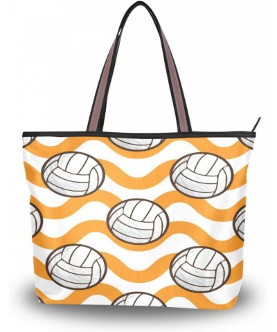 Volleyball Ball Women Tote Bag Handbag Large Capacity Shoulder Bags $11.79 Shoulder Bags