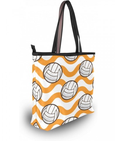 Volleyball Ball Women Tote Bag Handbag Large Capacity Shoulder Bags $11.79 Shoulder Bags