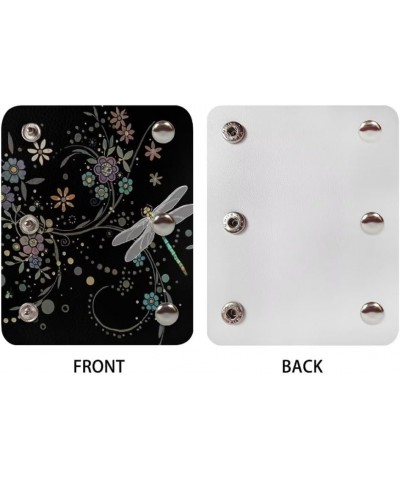 2 PCS Color Floral Leather Luggage Handle Wraps Flowers Grip Cover with Metal Clasps Shopping Bag Hand Protectors for Wallet ...