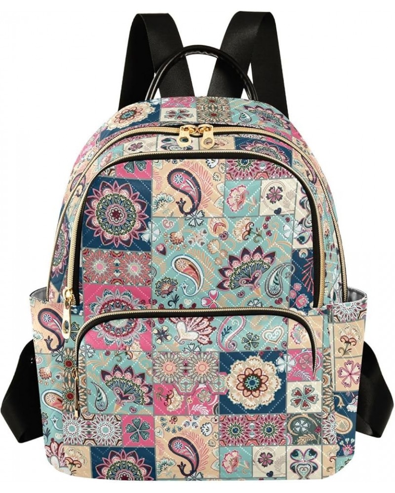 Paisley Flowers Backpack Purse for Women Fashion Travel Bag Ladies Shoulder Bags with Double Zipper Weekend Bag,M Small $19.2...