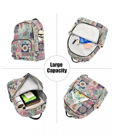 Paisley Flowers Backpack Purse for Women Fashion Travel Bag Ladies Shoulder Bags with Double Zipper Weekend Bag,M Small $19.2...