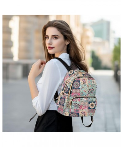 Paisley Flowers Backpack Purse for Women Fashion Travel Bag Ladies Shoulder Bags with Double Zipper Weekend Bag,M Small $19.2...