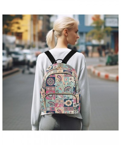 Paisley Flowers Backpack Purse for Women Fashion Travel Bag Ladies Shoulder Bags with Double Zipper Weekend Bag,M Small $19.2...