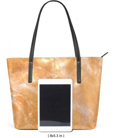 Handbags for Women Tote Bags with 11.08"(L) x 3.54"(W) x 11.02"(W) - Cat Traces Hearts Bowl Orange Marble $25.79 Totes