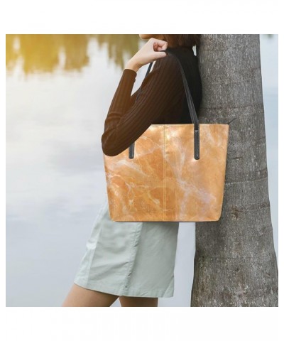 Handbags for Women Tote Bags with 11.08"(L) x 3.54"(W) x 11.02"(W) - Cat Traces Hearts Bowl Orange Marble $25.79 Totes