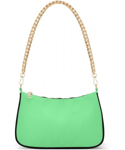 Malachite Green Trendy Bags for Women 2023 Polyester & Aluminum Alloy, Simple Handbags for Women, 18x28x7cm, Gold Chain Malac...