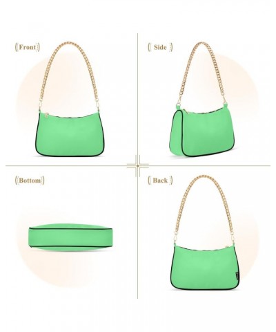 Malachite Green Trendy Bags for Women 2023 Polyester & Aluminum Alloy, Simple Handbags for Women, 18x28x7cm, Gold Chain Malac...