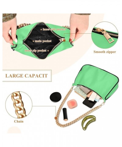 Malachite Green Trendy Bags for Women 2023 Polyester & Aluminum Alloy, Simple Handbags for Women, 18x28x7cm, Gold Chain Malac...