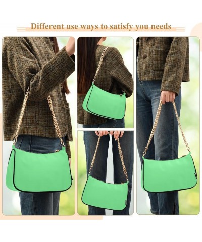 Malachite Green Trendy Bags for Women 2023 Polyester & Aluminum Alloy, Simple Handbags for Women, 18x28x7cm, Gold Chain Malac...