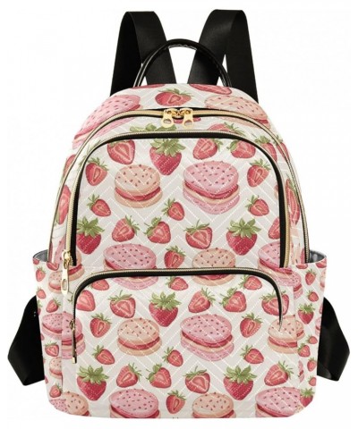 Small Backpack Purse for Women, Pink Strawberry Cakes Travel Bag Casual Daypack Shoulder Bag Medium $15.12 Backpacks