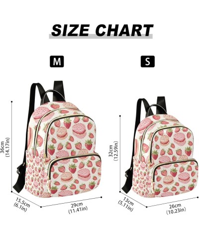 Small Backpack Purse for Women, Pink Strawberry Cakes Travel Bag Casual Daypack Shoulder Bag Medium $15.12 Backpacks