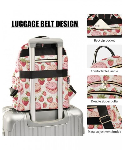 Small Backpack Purse for Women, Pink Strawberry Cakes Travel Bag Casual Daypack Shoulder Bag Medium $15.12 Backpacks