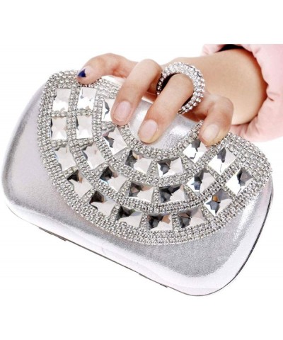 Women diamond-encrusted evening bag,With chain strap clutch For Party Birthday party Wedding Gray $27.14 Evening Bags