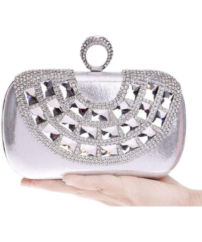 Women diamond-encrusted evening bag,With chain strap clutch For Party Birthday party Wedding Gray $27.14 Evening Bags