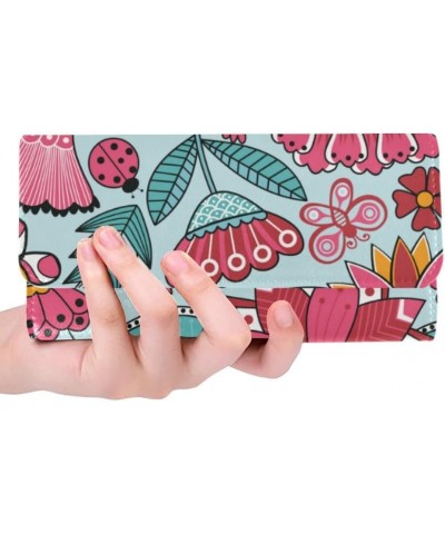 women trifold wallet Tribal flowers Retro Auto Licence Plates print women cardholder wallets Color1 $27.10 Clutches