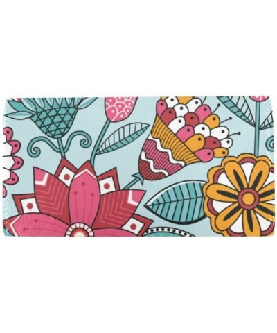 women trifold wallet Tribal flowers Retro Auto Licence Plates print women cardholder wallets Color1 $27.10 Clutches