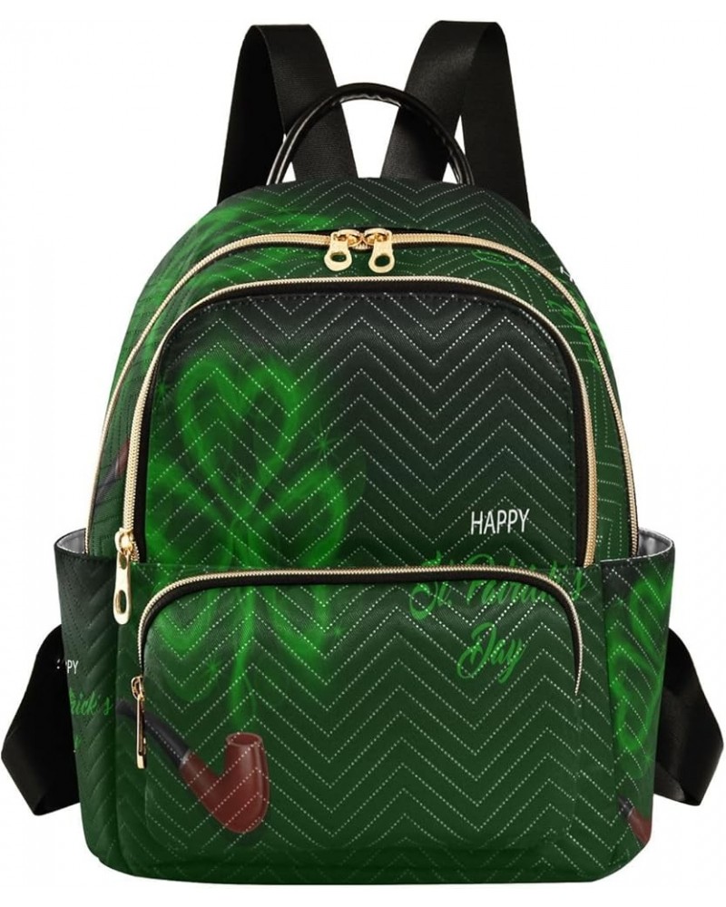 Backpack Purse for Women Saint Patrick's Day, Mini Fashion Backpack Pipe Shamrocks Lightweight Casual Daypack Shoulder Bag Tr...