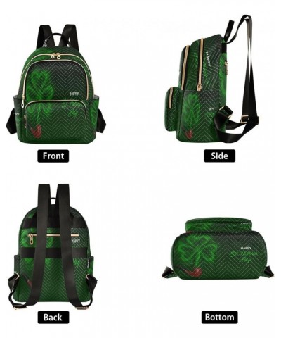 Backpack Purse for Women Saint Patrick's Day, Mini Fashion Backpack Pipe Shamrocks Lightweight Casual Daypack Shoulder Bag Tr...