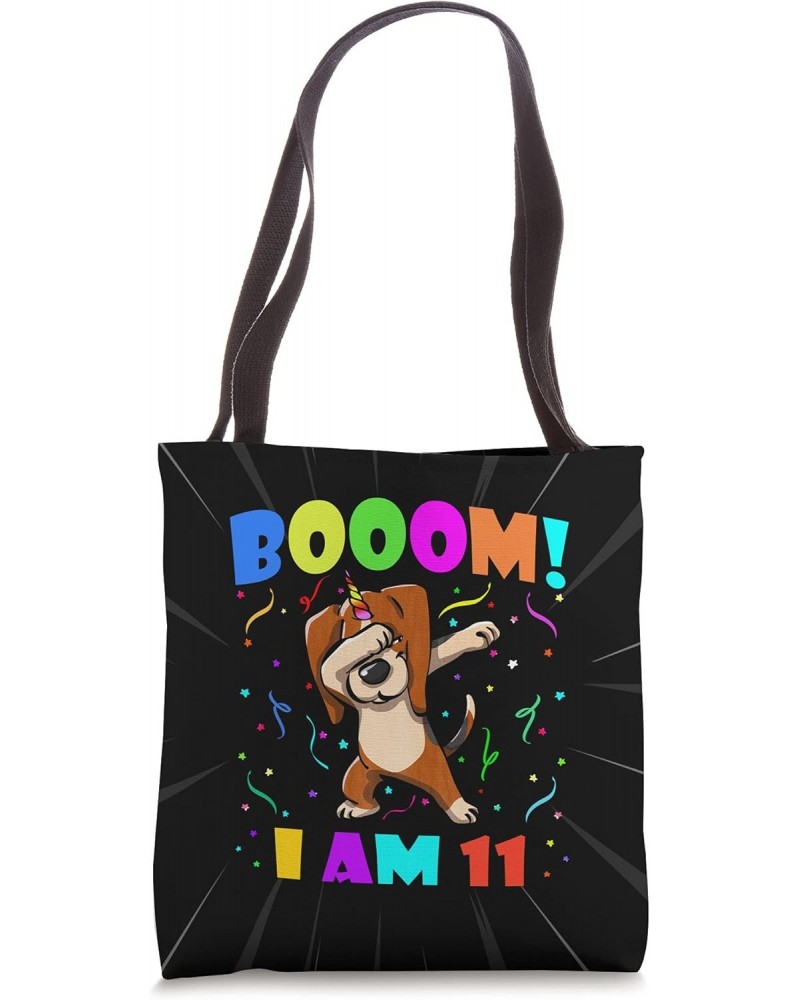 Dabbing Beaglecorn Booom! I Am 11 Boys Girls 11th Birthday Tote Bag $11.49 Totes