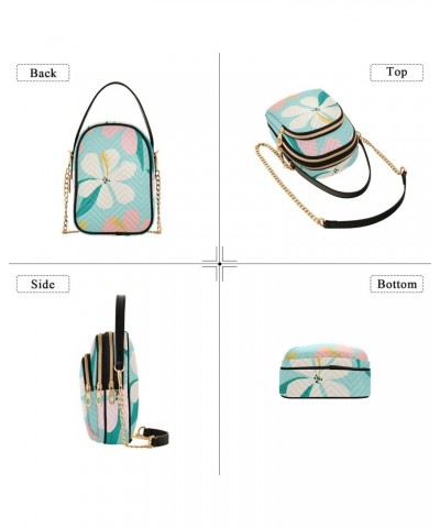 Flowers Green Crossbody Bags for Women Small Shoulder with Detachable Straps, Trendy Cell Phone Purse Shoulder Handbags for L...