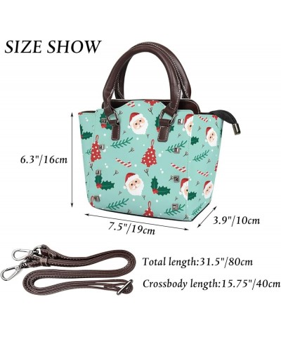 Women Handbags PU Leather Women Shoulder Bags Seamless Cartoon Xmas Element Ladies Crossbody Bags Purse for Women Christmas P...