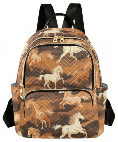 Cute Brown Horse Backpack for Women Fashion Shoulder Bags Small Casual Daypack Travel Bag S 202a3012 M(11.4"x6.1"x14.17") 202...