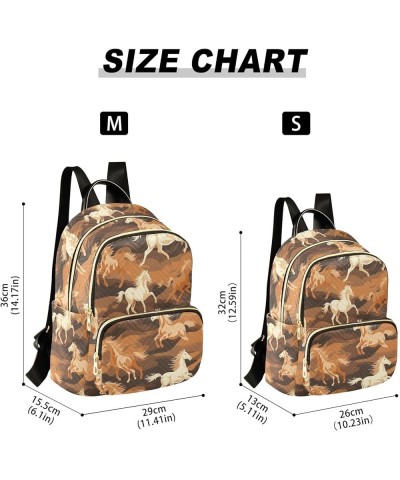 Cute Brown Horse Backpack for Women Fashion Shoulder Bags Small Casual Daypack Travel Bag S 202a3012 M(11.4"x6.1"x14.17") 202...