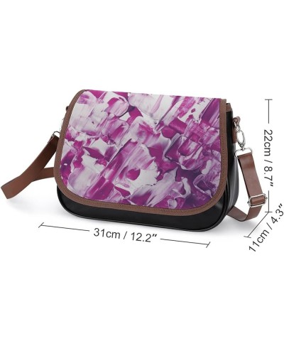 Printed Shoulder Crossbody Bag Leather Hobo Bags Medium Ladies Top Handles Satchels Watercolor Graffiti Color5 $19.32 Hobo Bags