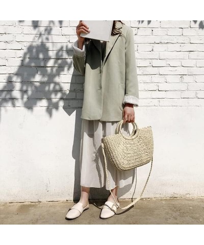 Straw Purse Beach Purse Wicker Bag for Women Rattan Bag Bamboo Purse Wicker Crossbody Shoulder Bags D $11.25 Shoulder Bags