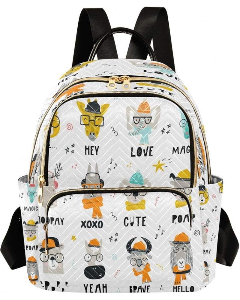 Fashion Backpack Mini Backpack Purse Casual Daily Backpack Glasses Animals for Travel for College Work Medium $22.41 Backpacks