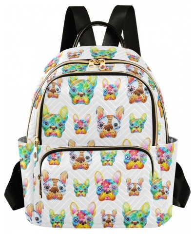 French Bulldog Fashion Backpack Purse for Women Multipurpose Casual Daypack with Multi Pockets & Secured Zipper Ladies Should...